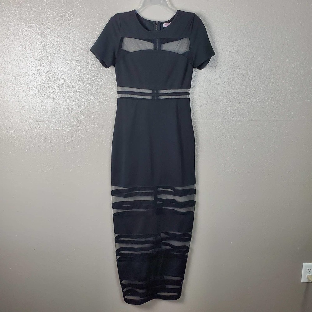 Willa Black Maxi Cut Out Bodycon Evening Dress M